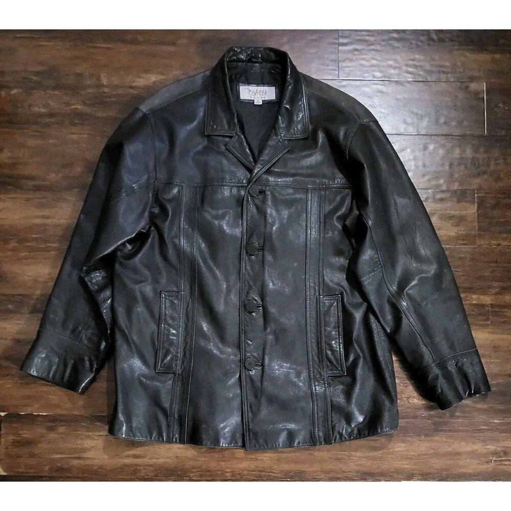 M. Julian Wilsons Leather Mens Leather Jacket Button Up L